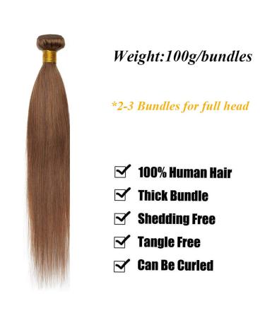 SEGO Brazilian Human Hair Bundles - 100% Virgin Straight Extensions 18 Light Brown Weave - Premium Real Hair - Buy Online on GoSupps.com