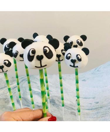 Bamboo Cocktail Paper Straws - Green Bamboo Print - Disposable Biodegradable Non Plastic - 100 Pack 6*197mm - Buy Online on GoSupps.com