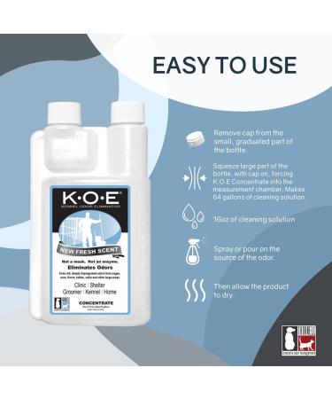 Thornell Odor Eliminator Concentrate K.O.E. Odor Eliminator for Strong Odor for Cages Eliminator for Home & Kennel w - Fresh Scent - 16 Oz - Buy Online on GoSupps.com