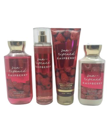 Bath & Body Works SUN-RIPENED RASPBERRY Deluxe Gift Set - Holiday Gift with Shower Gel Mist Body Cream & Lotion - Full Size - Buy Online on GoSupps.com