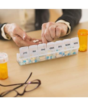 Large Weekly Pill Organizer Sukuos Large Daily Pill Cases for Pills/Vitamin/Fish Oil/Supplements (black+clear) - Buy Online on GoSupps.com
