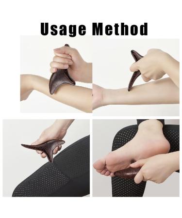 2 PCs Wooden Gua Sha Comb Set - Multi-Purpose Wide Tooth Hair & Massage Combs | Green Sandalwood | Head Care & Relaxation for Men & Women - Buy Online on GoSupps.com
