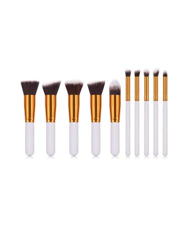 Milopon 10PC Make-Up Brush Set - Foundation Eyeshadow Eyebrow & Facial Brushes - Premium Cosmetic Tools for Women & Girls - International Shipping - Buy Online on GoSupps.com