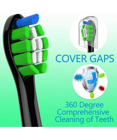 Replacement Toothbrush Heads for Philips Sonicare - 8 Pack Compatible Snap-On Brush Heads (Black - Buy Online on GoSupps.com