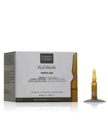 Martiderm Platinum Photo-Age Moisturises Brightens and Firms Anti-Pollution Effect 30 amp  2 ml each