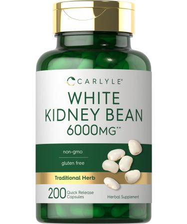 White Kidney Bean Carb Blocker  6000mg  200 Count  Non-GMO  Gluten Free Extract  by Carlyle