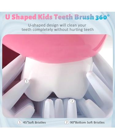 4Pcs Kids Toothbrush U Shaped Toothbrush Kids Baby Toddler Toothbrush with Food Grade Soft Silicone Brush Head 360 Oral Teeth Cleaning U-Shaped Toothbrushes for Toddlers Kids - Buy Online on GoSupps.com