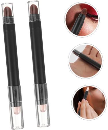 Gogogmee 2pcs Small Eyeshadow Double Ended Makeup Brush Eyeshadow Makeup Eye Shadow Makeup Black Abs - Buy Online on GoSupps.com