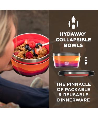 HYDAWAY Collapsible Insulated Bowl with Lid - Portable 1-Quart Dinnerware for Camping, Hiking, Travel - Packable & Resealable - Buy Online on GoSupps.com