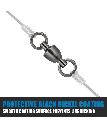 Dr.Fish Ball Bearing Swivels - Saltwater Fishing Tackle - Heavy Duty Black Nickel - 20 Pack #4-200LB - Buy Online on GoSupps.com