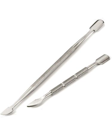 Best Cuticle Pusher and Spoon Nail Cleaner Set   Professional Stainless Steel Cuticle Remover Kit  Cutter and Trimmer Manicure and Pedicure Tools   for Fingernail and Toenails Stainless Steel -2