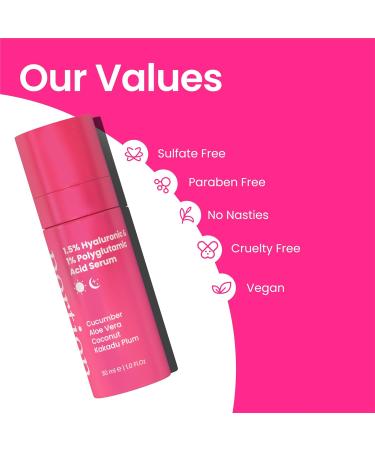 PORTION Hyaluronic Acid Serum: 1.5% Hyaluronic Acid & 1% Polyglutamic Acid - Face Serums for Mature Skin: Anti Aging Serum for Face & Hydrating Serum - Face Serum for Women & Mens Skincare 30ml - Buy Online on GoSupps.com