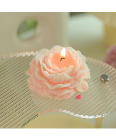 Peony Flower Shape Scented Candle Soy Scented Candles Stress Relief and Relax for Home Spa Yoga Birthday Decor Wedding Party Presents Art Funny Scented Candle for Women Presents Pink