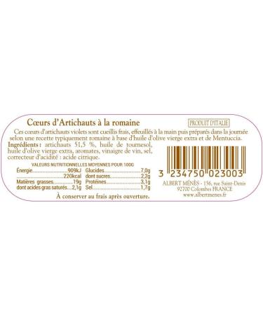 ALBERT MENES AM - Vegetables in Oil - Artichoke Hearts in Roman style 320g - Buy Online on GoSupps.com