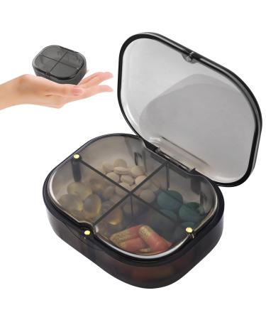 Daily Pill Organizer 4 Compartments Portable Pill Box with Moisture-Proof Design Cute Medicine Organizer to Hold Vitamin Fish Oil Supplements and Medication New Box
