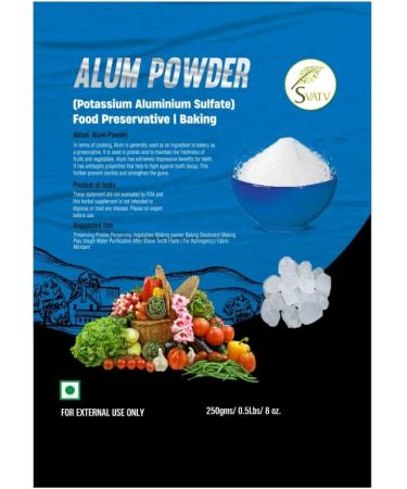 SVATV Alum Powder 250 Gram (8.8 Oz) | Granulated Potassium Alum Powder | Purified Through Shodhan Process | Granulated Powder Alumbre - Buy Online on GoSupps.com
