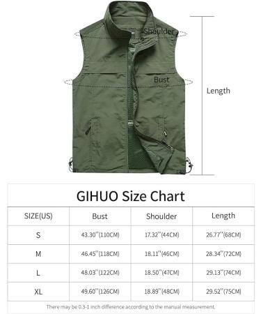 Gihuo Men's Lightweight Quick Dry Outdoor Fishing Vest - Style3 Army Green (Medium) - Buy Online on GoSupps.com