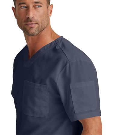 BARCO Grey's Anatomy Scrubs Evan Lapover V-Neck Men's Scrub Top, Big Steel - 3X-Large - Buy Online on GoSupps.com