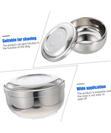 Beavorty 2-Pack Razor Cup Bowl - Men's Shaving Foam Container with Steel Lid | Durable Hairdresser Accessories | 11x5.5cm | Silver - Buy Online on GoSupps.com
