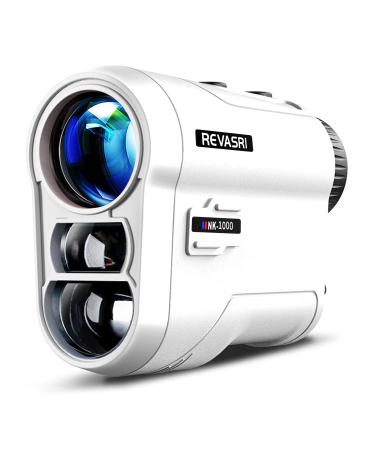 REVASRI Golf Rangefinder with Slope and Pin Lock Vibration, External Slope Switch for Golf Tournament Legal, Rangefinders with Rechargeable Battery 600/1000YDS Laser Range Finder NK1000 White