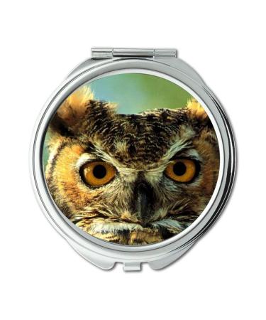 Mirror Compact Mirror owl eyeglasses owl bird pocket mirror portable mirror