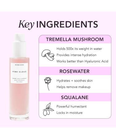 HERBIVORE Pink Cloud Jelly Cleanser - Vegan Rosewater Hydrating Face Wash & Makeup Remover for Sensitive Skin - 50mL / 1.7 oz - International Shipping Available - Buy Online on GoSupps.com