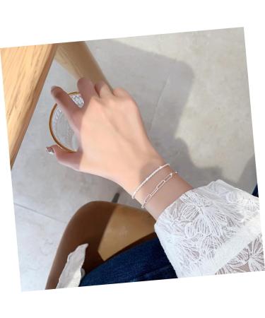 TENDYCOCO Crystal Bracelet 2pcs Silver Bracelet Statement Braided Bracelets Durable Hand Jewelry Woven Bracelets Jewelry Bracelets for Women Bracelet for Women Shiny Bracelet Miss Wristband - Buy Online on GoSupps.com
