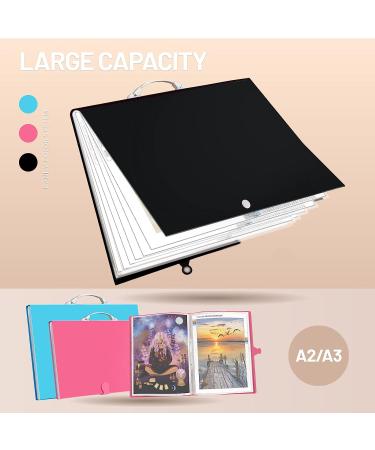 A3 Diamond Art Storage Kit | Large Capacity Combo Folder for Diamond Painting | 30-Page Transparent Sleeves | 30.5x42.5cm (12x16.7inch) | Black - Buy Online on GoSupps.com
