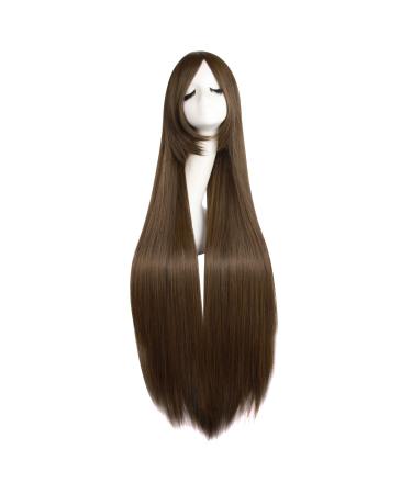 MapofBeauty 39"/100cm Fashionable Women Long Straight Hair Wig (Brown) - Buy Online on GoSupps.com