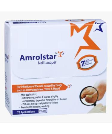 Amorolstar Nail Lacquer - Anti-Fungal Nail Treatment - Effective Against Finger and Toe Nail Fungus - Upto 75 applications