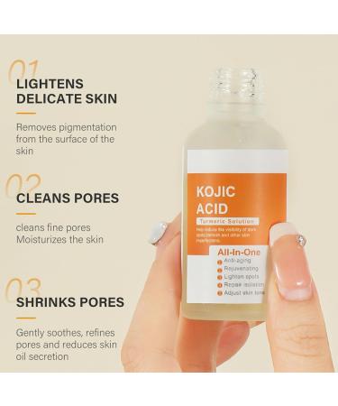 Turmeric Oil Kojic Acid Serum Dark Spot Remover for Face Turmeric Serum Dark Spot Removal Anti Aging Face Serum Reduces Hyperpigmentation Age Spots Melasma Sun Spot Improve Skin Tone - Buy Online on GoSupps.com