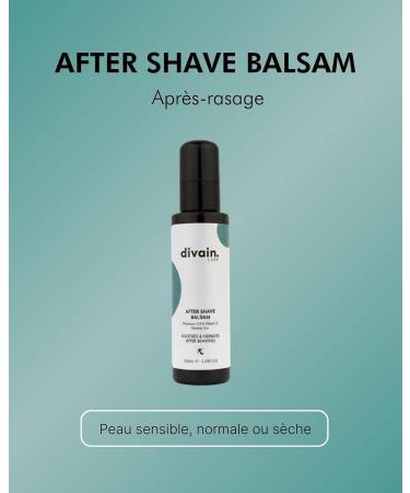 After Shave Balm 100 ml | Baume After-Shave sans alcool avec panth nol (provitamine B5) et vitamine E pour peaux sensibles | Divan.Care - Buy Online on GoSupps.com