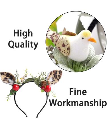 Flower Antlers Headbands Deer Animal Horns Headwear Hair Pieces Reindeer Party Supplies for Women and Kids - Buy Online on GoSupps.com