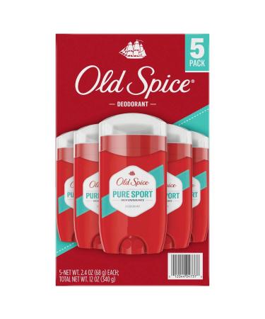 Old Spice Pure Sport Deodorant 2.4oz (Pack of 5) - Long Lasting Odor Protection - Buy Online on GoSupps.com