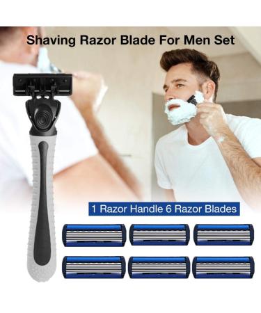 Buy Premium 6-Layer Stainless Steel Manual Razor with 6 Blades & Holder - Perfect for Smooth Shaving - Buy Online on GoSupps.com