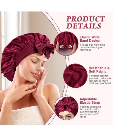Acwoo Silk Sleeping Hood - 2 Piece Satin Hair Bonnet for Women & Girls | Adjustable Breathable & Soft Night Cap - Buy Online on GoSupps.com