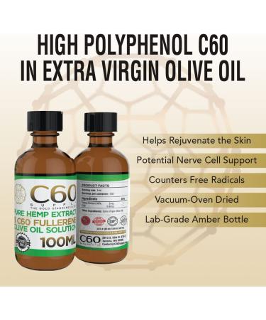 C60 Supply 99.9% Purity Fullerene Solution with Calming Oil - 100ml | Skin & Nerve Health Support - Buy Online on GoSupps.com