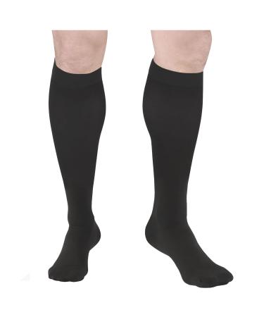 Truform Surgical Stockings 18 mmHg Compression for Men and Women Knee High Length Closed Toe Black Medium Medium (1 Pair) Black