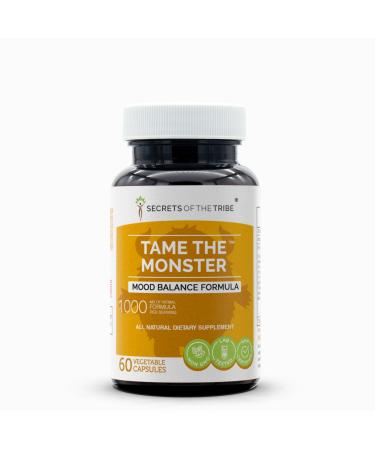 Tame The Monster, 60 Capsules, 1000 mg, Ashwagandha,St. John's Wort, Eleuthero Siberian Ginseng, Ginkgo, Valerian. Mood Balance Formula 60 Capsules 60 Count (Pack of 1)