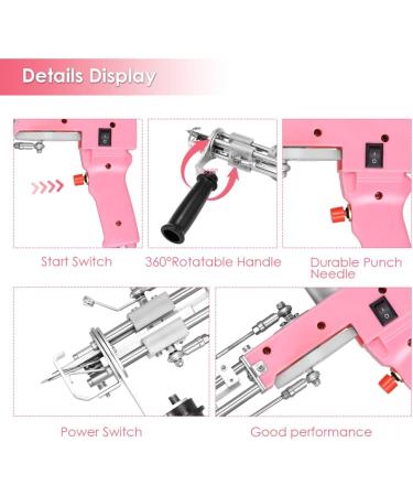FancyBant 2 in 1 Electric Tufting Gun for Carpet Weaving - Pink - Buy Online on GoSupps.com
