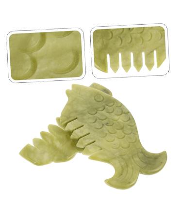 Magiclulu Jade Comb Set - 2 Pieces for Hair & Scalp Massage | Portable Gua Sha Tools for Skin & Head Relief - Buy Online on GoSupps.com