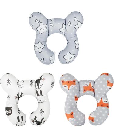 Fox Pattern Baby Travel Pillow | Infant Head & Neck Support for Pram, Car Seat, Airplane | Safety Headrest Cushion for Newborns | Travelling & Sleeping Pillow - Buy Online on GoSupps.com