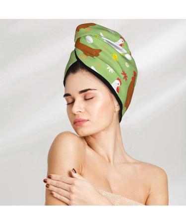 Happy Chicken Family Microfiber Hair Towel - Soft Super Absorbent Quick Dry Hair Wrap for Long Curly & Thick Hair - Coral Velvet for Women - Buy Online on GoSupps.com