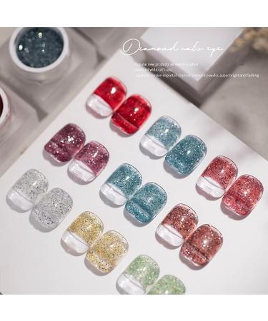 8g Broken Diamond Gel Nail Polish Glitter UV Soak Off Gel Varnish for Reflective Effect UV Nail Gel Lacquer - (Color: 1) - Buy Online on GoSupps.com