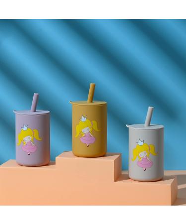 JOYIT Silicone Straw Cups for Toddlers - 6 oz Open Training Cup in Princess-Pale Mauve - Buy Online on GoSupps.com