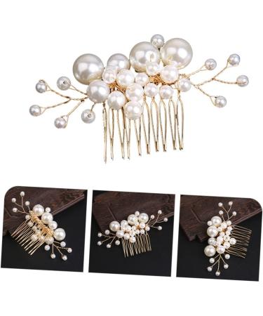 FRCOLOR Pearl Comb Hair Combs for Women Accessories Rhinestone Hair Accessories Pearls Headpiece Wedding Hair Jewelry Hair Bling Pearl Hair Clips Hair up European Style Bride Alloy - Buy Online on GoSupps.com
