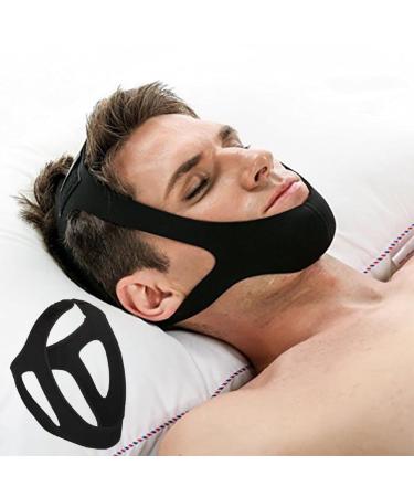 Anti Snoring Chin Strap Anti Snoring Device Effective Stop Snoring Chin Strap Breathable&Adjustable Snore Reduction Strap Snoring Solution Sleep Chin Strap Snore Stopper for Men Women Better Sleeping Black