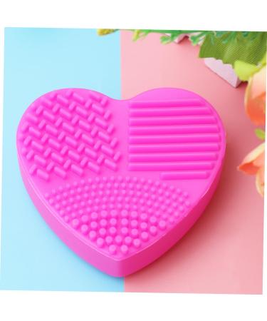Cabilock Silicone Tool Brush Cleaner Mat Brush Cleaning Pad Brush Washing Mat Makeup Brush Cleaning Tool Heart-shaped Cleaning Supplies 8X8.5cm Rosy - Buy Online on GoSupps.com