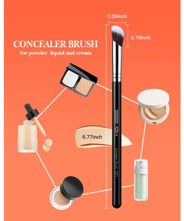 Concealer Brush for Flawless Makeup | Under Eye & Nose Contour Brush (Black E871) - Perfect for Cream & Liquid Foundation - Buy Online on GoSupps.com