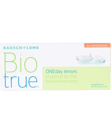 Bausch + Lomb Biotrue Oneday Toric Contact Lenses for Astigmatism - 30 Soft Daily Lenses (BC 8.4mm Dia 14.5 Cyl -0.75 Axis 80 -3.5 Diopter) - International Shipping Available - Buy Online on GoSupps.com